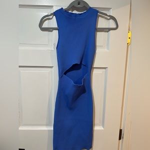 Rainbow Shops blue bodycon cutout dress